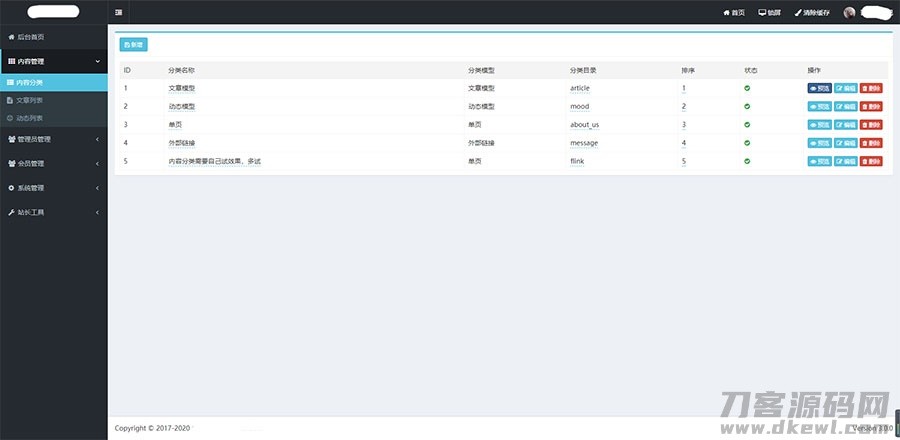 ThinkPHP6内核通用网站后台权限管理系统源码